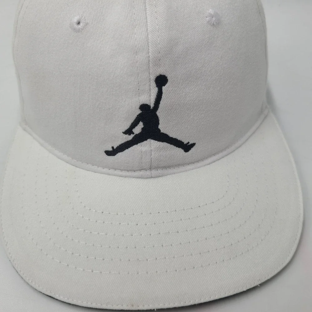 Youth Jordan Hat Snapback White Black Air Jumpman Logo Basketball‎ Casual Cotton